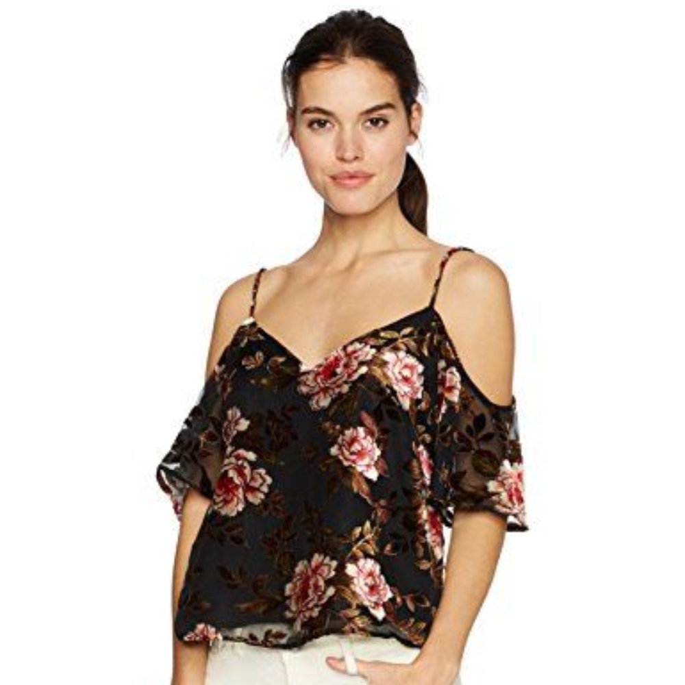 cupcakes and cashmere Jovelyn Velvet Burnout Top